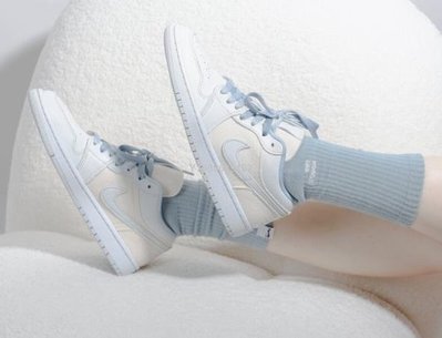 【代購】Nike Air Jordan 1 Low 灰藍 經典 低幫休閒百搭滑板鞋 DQ4151-500