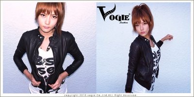 ☆ VOGIE ☆【V69】D-MOP版型小羊皮立領扣環騎士皮衣外套 情侶款 -黑