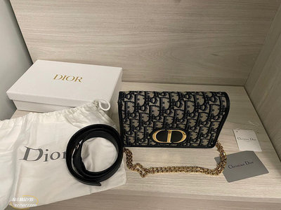 專櫃真品Dior 迪奧 Oblique 30 MONTAIGNE 蒙田包 二合一CD扣鏈條包 手拿包 單肩斜挎包 腰包 現貨