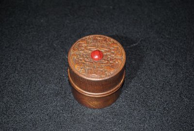 花梨木扳指盒，6×5.5厘米，61140【厚道古玩】巴裏黃檀老撾 巴西黃檀 賽州黃檀