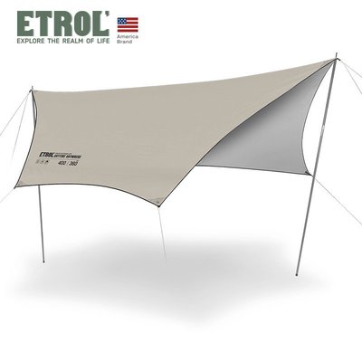 ETROL野營天幕超大黑膠遮陽戶外露營用品裝備帳篷幕布遮雨棚
