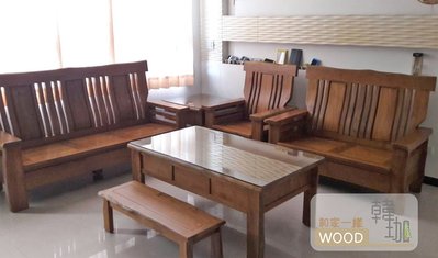 ［韓珈柚木wood] 奧蘭多小自然柚木沙發椅組 1+2+3+大小茶几 全套組合 印尼柚木實木 手工柚木傢俱