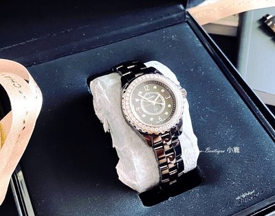 CHANEL 專櫃 真品 J12 黑色陶瓷 原鑲鑽 29mm 蝴蝶扣 腕錶【近新218800含運】