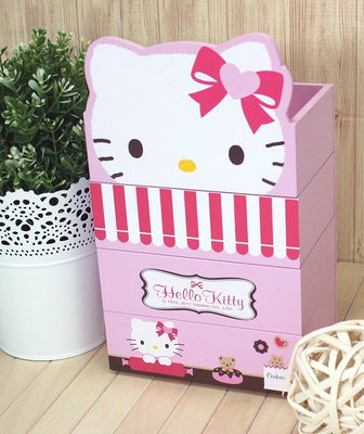 【正版】Hello Kitty 甜點店 疊疊樂造型 收納盒//置物盒
