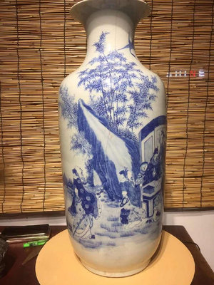 【二手】晚清大燈籠瓶，畫工一流，難得古代藝術品，高度60公分左右【古玩天下】1930