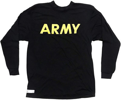 美軍公發 ARMY 陸軍 APFU 長袖運動服 T-SHIRT T恤 黑色