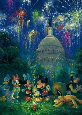 500-439 絕版夜光500片日本正版拼圖 迪士尼 米奇 米妮 唐老鴨 布魯托 高飛 煙火