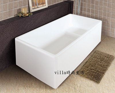 --villa時尚生活--1154新款方型薄邊獨立浴缸110 CM 時尚簡約一體成型 另有110~150