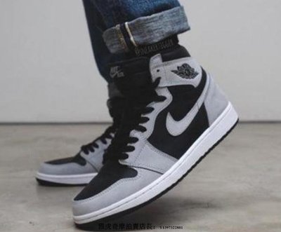 Nike Air Jordan 1 AJ1 復古 高幫 耐磨 黑灰 影子 運動 籃球鞋 555088-035 男女款