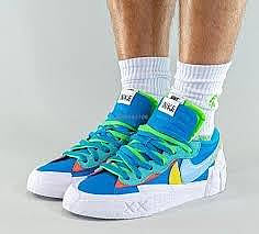 Kaws x Sacai x Nike Blazer Low 藍 時尚休閒百搭滑板鞋DM7901-400男女鞋[上井正品折扣店]