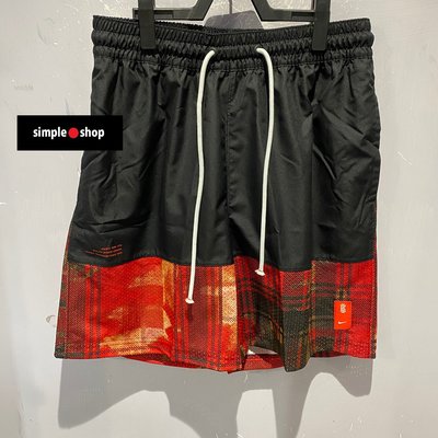 【Simple Shop】NIKE KYRIE 籃球褲 網布 拼接 民族風 運動短褲 黑紅色 男款 CK6760-673