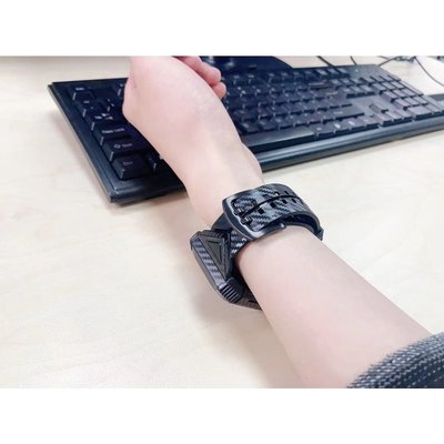 gaming微小配件-炭纖維紋TPU表框錶帶 適用於 Apple Watch S8/Ultra/7/6/se2/4 蘋果智能手錶配件-gm