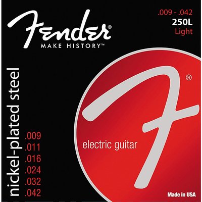 【三木樂器】美國製 Fender 250L 09-42 9 42 電吉他弦 電吉他套弦 原廠包裝公司貨