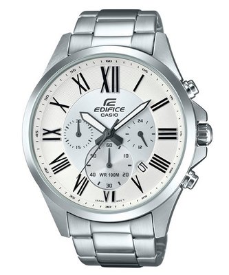 【CASIO 專賣】EFV-500D-7A 以羅馬數字點綴於錶盤時刻顯示 防水100米 不鏽鋼錶帶
