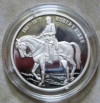 美國 南北 戰爭時的名將 李將軍 GENERAL ROBERT E. LEE 999 純 銀幣 附德國原廠出廠序號保卡
