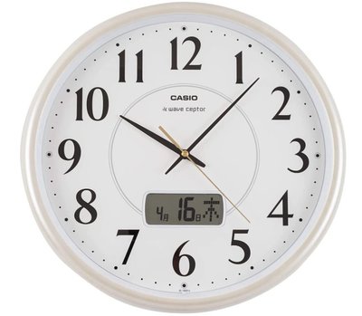 日本進口 好品質 正品   SIO卡西歐 圓形簡約掛鐘電波鐘 牆鐘LED日期顯示時鐘數字鐘錶送禮禮品家飾
