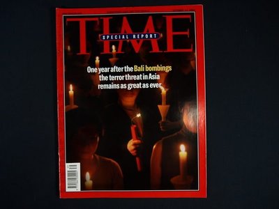 【懶得出門二手書】英文雜誌《TIME 2003.10.13》ONE YEAR AFTER THE BALI BOMBINGS│(21F22)