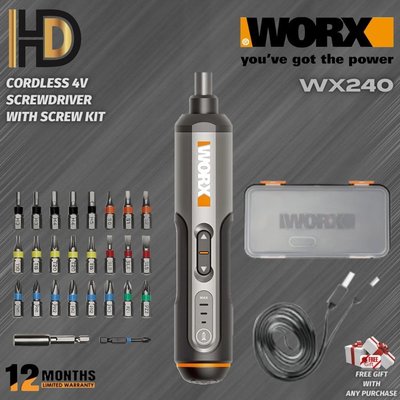 Worx WX4 4V 迷你家用螺絲工具筆套件 / 螺絲工具 / 緊湊型 / 多爆款