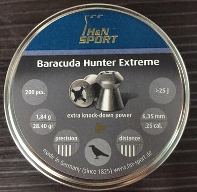 (傑國模型) H&amp;N Baracuda Hunter Extreme 6.35mm 1.84g中凹十字彈 鉛彈喇叭彈
