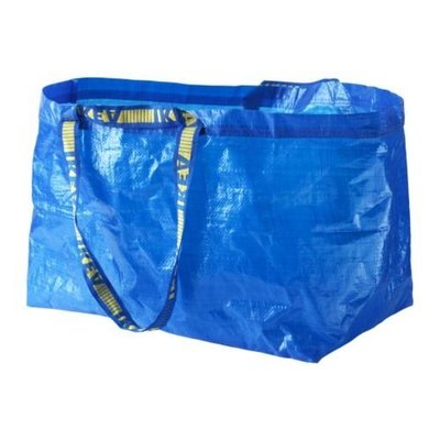 FRAKTA 71L收納袋 雙帶設計 可揹可提 承重25公斤 可摺疊收納 大型洗衣袋/垃圾分類袋/環保購物袋 宜家家居