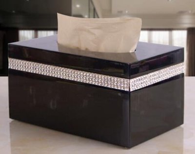 8612c 歐式  歐風黑色大理石石頭感優雅白色客廳衛生紙盒面紙盒送禮禮品