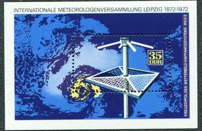 (C441)德國1972年國際氣象組織100周年衛星雲圖小型張郵票