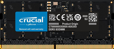 美光Crucial NB-DDR5 4800/ 16G 筆記型RAM 內建PMIC電源管理晶片 CT16G48C40S5