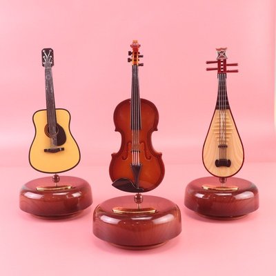 下殺-音樂盒 八音盒新款小提琴旋轉音樂盒 創意家居裝飾擺件小禮品工藝貨源學生