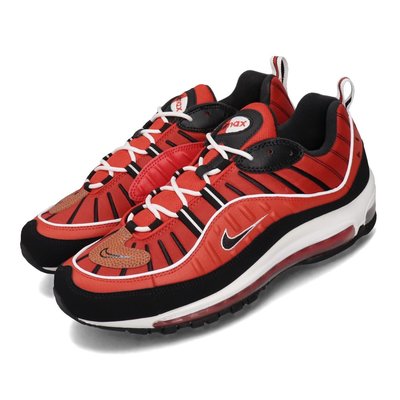 【AYW】NIKE AIR MAX 98 黑紅白 拼接 皮革 刺繡 大氣墊 休閒鞋 運動鞋 慢跑鞋 us8 26cm