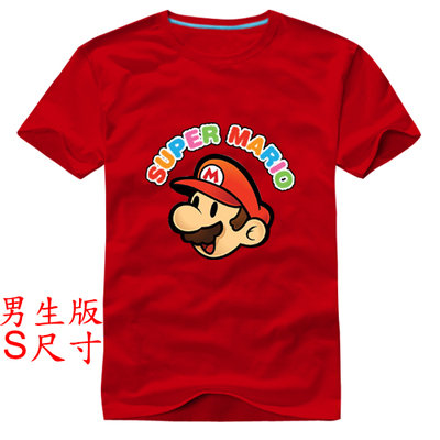 【超級瑪莉兄弟 Super Mario Bros.】【男生版S尺寸】短袖卡通電玩遊戲T恤(現貨供應 下標後可以立即出貨)
