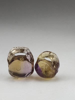 「糖巷老銀飾」紫水晶木魚兩個