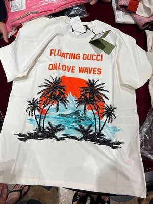 Gucci 亮片椰樹T恤