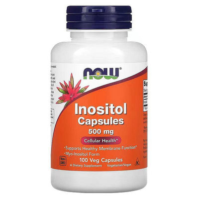 肌醇 500mg 100粒 素食 NOW Inositol 可搭配膽鹼