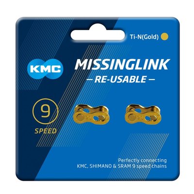 【KMC 9速 鏈條快扣】(2入) CL566R 黃金快扣 鏈條快拆 可重複使用 桂盟 玩色單車