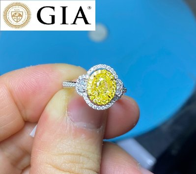 【台北周先生】天然Fancy正黃色鑽石 1克拉 VS2高淨度 Even分布 收藏等級 18K美戒 送GIA