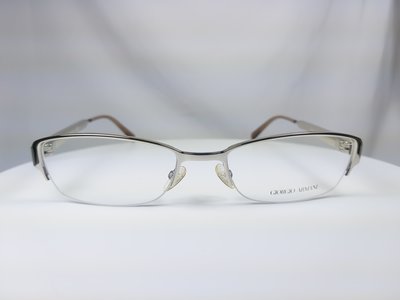 『逢甲眼鏡』GIORGIO ARMANI 光學鏡框 全新正品 半框 暖金色 復古方框 側邊顆粒設計【GA932 3YG】