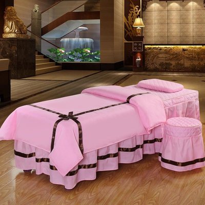 現貨熱銷-美容床罩四件套簡約歐式高檔床罩美體美容院專用
