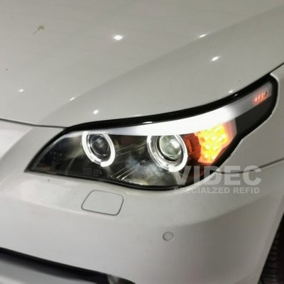 威德汽車 BMW 03-07 E60 黑底 LED 雙光圈 雙魚眼 DRL 光柱 燈眉 LED方向燈 大燈總成
