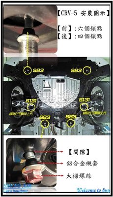 《晟鑫》全新 HONDA 本田 CRV-5 5代 17年 工字樑定位襯套 副車架襯套 大樑螺絲強化墊片
