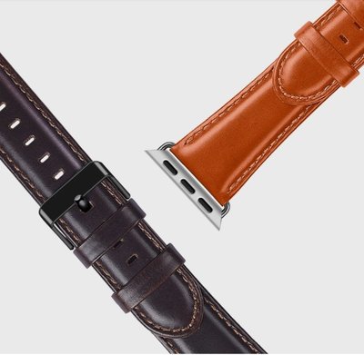 簡約舒適【WiWU】Apple Watch 3/4/5/6/SE 真皮錶帶 精緻車縫線 44mm 42mm 蘋果錶帶