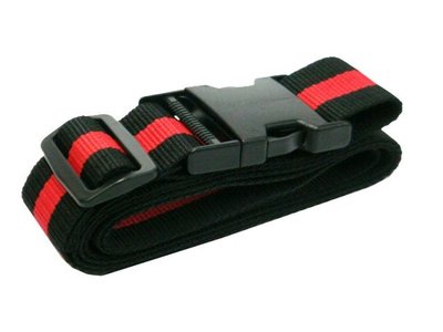 【菲歐娜】6378-(促銷商品)旅行箱束帶/行李綁帶/寬板棉質材質(黑配紅)台灣製造
