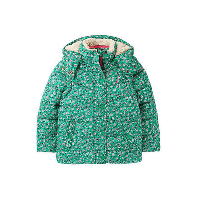 Miolla 英國品牌Joules Kids女童款淺藍/綠色花朵防水防風可拆袖拆帽保暖柔軟鋪棉外套