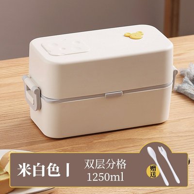 新~可微波爐加熱專用飯盒雙層日式保溫便當盒學生上班族減脂餐盒咸菜