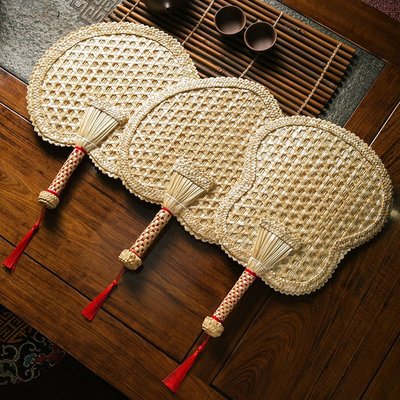 熱賣 扇子居家家手工編織扇子中國風男女式夏天便攜芭蕉扇古風麥秸草小扇子