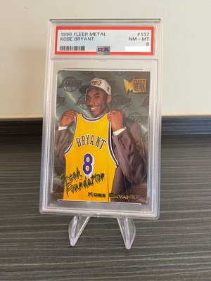 1996-97 Fleer Metal Kobe Bryant RC PSA8    湖人傳奇球星黑曼巴新人金屬鑑定卡