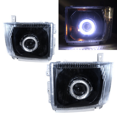 卡嗶車燈 ISUZU 五十鈴 700P N系列 07-Present 光導LED光圈 魚眼 12V 馬達 大燈 黑