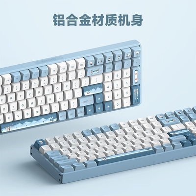 熱銷 IQUNIX F97滑雪 機械鍵盤 客製化鍵盤 遊戲鍵盤 鋁合金100鍵電腦鍵盤 TTC快銀軸RB版 ZXAG現貨