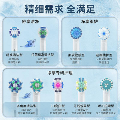 電動牙刷頭博朗oralb/歐樂B比電動牙刷頭 原裝D12/D100/P2000成人替換頭