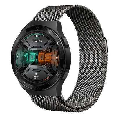 全館滿運 2條裝 金屬錶帶 用於Huawei 手錶 GT2e 46mm 米蘭尼斯錶帶 華為不銹鋼錶帶 + 鋼化玻璃 屏幕保護膜 可開發票
