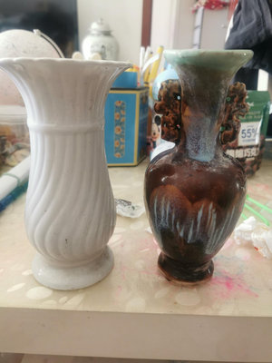 創匯時期窯變釉花瓶 白釉花瓶一組